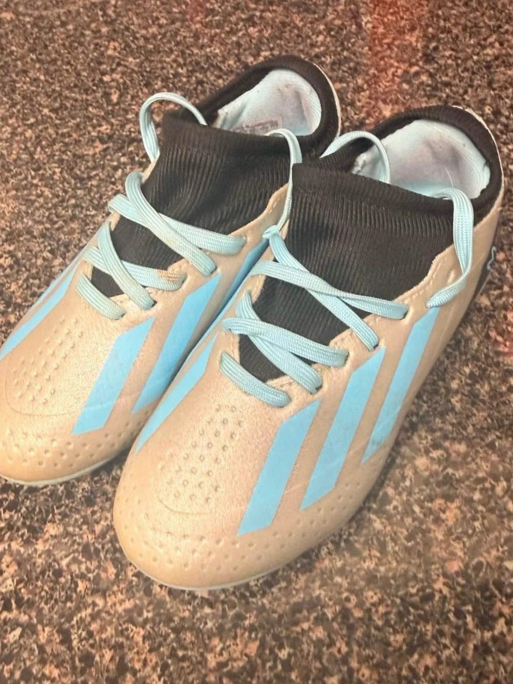 Adidas Messi Kids Soccer cleats - Silver and Light Blue
